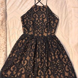 Tobi Black Lace Mini Dress